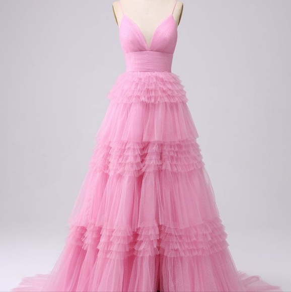 Pink elegant dress  Robe élégante rose - Picture 3 of 4